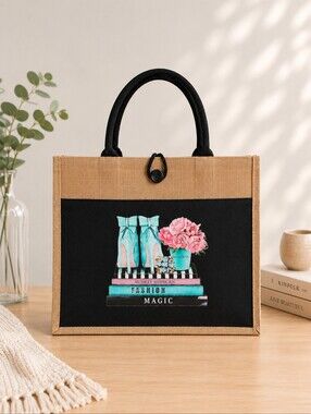 Fashion & Glamour Jute Tote Bag